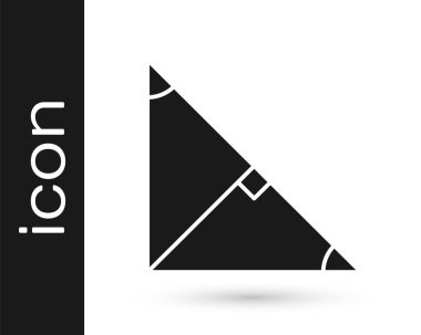 Beyaz arkaplanda izole edilmiş bir üçgen simgesinin siyah açı ortayı. Vektör.