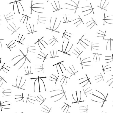 Siyah Grafik, çizelge, çizelge, diyagram, bilgi, turta grafiği simgesi, beyaz arkaplanda izole edilmiş kusursuz desen. Vektör.