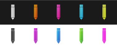 Kalem simgesini siyah ve beyaz arkaplanda izole et. Çizim ve eğitim araçları. Okul sembolü. Vektör.