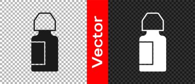 Siyah göz damlası ikonu şeffaf arka planda izole edildi. Vektör.