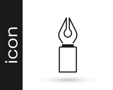 Siyah Çeşme kalem ucu simgesi beyaz arkaplanda izole edildi. Kalem aleti işareti. Vektör.