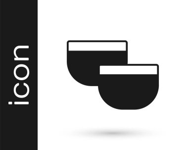 Siyah geleneksel Çin çay töreni ikonu beyaz arka planda izole edilmiş. Fincanlı çaydanlık. Vektör.