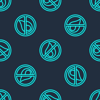 Yeşil hat. Ateş simgesi yok. Mavi arka planda kusursuz desen izole edildi. Yangın yasağı ve yasak. Vektör.