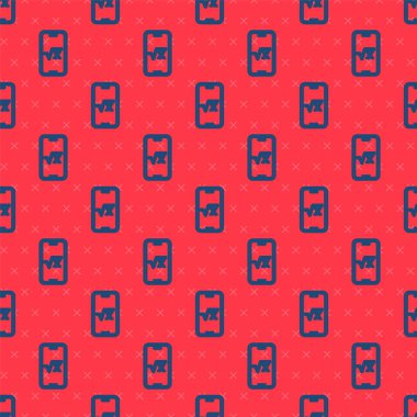 Kırmızı arkaplanda mavi çizgi kök x kabartma simgesi izole edilmiş kusursuz desen. Matematiksel ifade. Vektör.