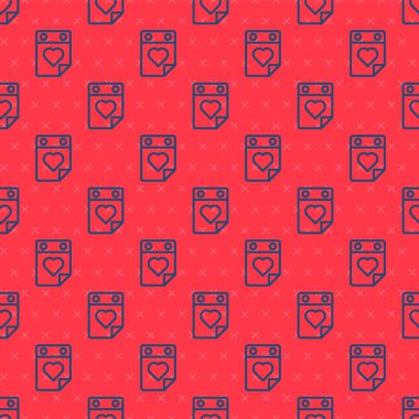 Mavi çizgi doktor atama ikonu kırmızı arkaplanda izole edilmiş kusursuz desen. Takvim, planlama kurulu, ajanda, danışman doktor. Vektör.