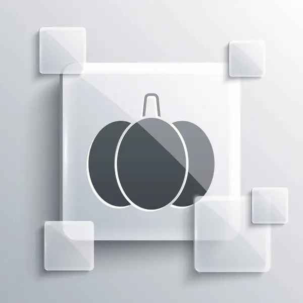 Icône Citrouille Grise Isolée Sur Fond Gris Bonne Fête Halloween — Image vectorielle