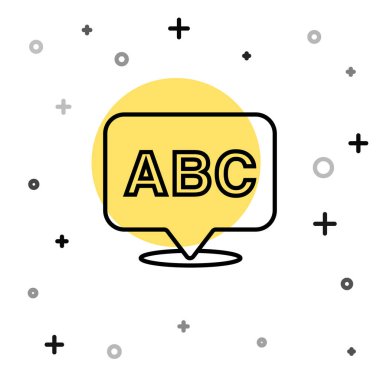 Beyaz arkaplanda siyah çizgi alfabe simgesi izole edildi. Rastgele dinamik şekiller. Vektör.