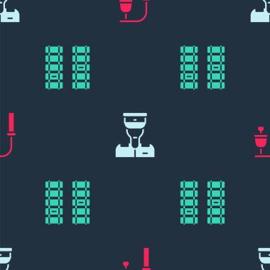 Tren istasyonunun zilini, kondüktörünü ve tren yolunu ayarlayın, demiryolu hattını sorunsuz bir şekilde ayarlayın. Vektör.