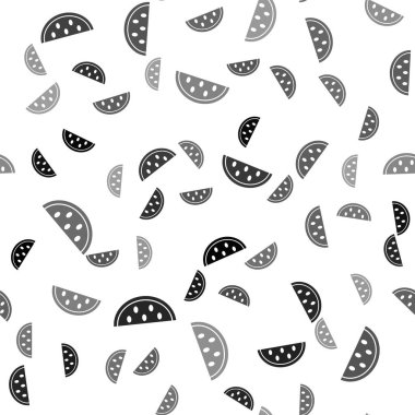 Siyah karpuz simgesi beyaz arkaplanda izole edilmiş kusursuz desen. Vektör.