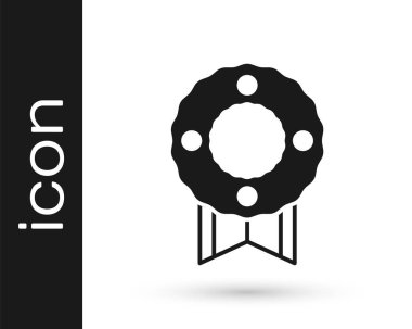 Siyah Çelenk simgesi beyaz arkaplanda izole edildi. Cenaze töreni. Vektör.