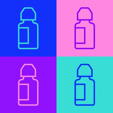 Pop Art Line Göz damlası ikonu renk arkaplanında izole edildi. Vektör.