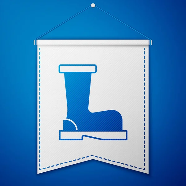 Ikona Blue Fire Boty Izolované Modrém Pozadí Bílá Vlajková Šablona — Stockový vektor