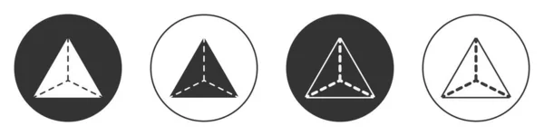 Czarna Figura Geometryczna Ikona Czworościanu Izolowana Białym Tle Abstrakcyjny Kształt — Wektor stockowy
