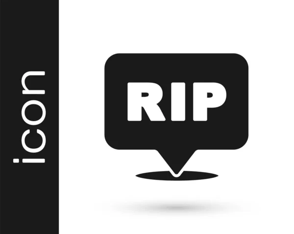 Black Speech Bubble Rip Death Icon Isolated White Background Vector — Stock Vector