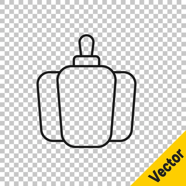 Svart Linje Bell Pepper Eller Söt Capsicum Ikon Isolerad Transparent — Stock vektor