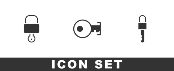 Set Lock Key Key Locked Icon Vector — Stock Vector