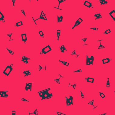 Peynir, martini bardağı, viski şişesi ve şampanya. Vektör.