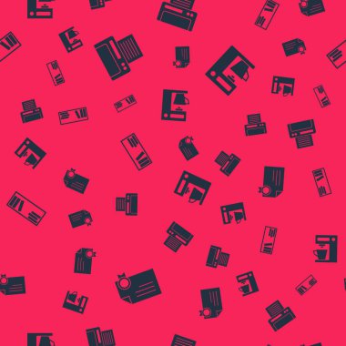 Sertifika şablonunu, yazıcıyı, kitaplarla rafı ve kahve makinesini kusursuz şekilde ayarla. Vektör.