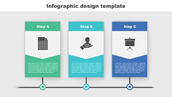 Ustaw Plik Dokument Ręka Wyszukiwania Ludzi Tablicy Diagramem Szablon Infograficzny — Wektor stockowy