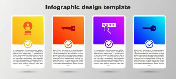 Ustaw Utwórz Ekran Konta Klucz Ochrona Haseł Szablon Infograficzny Biznesu — Wektor stockowy