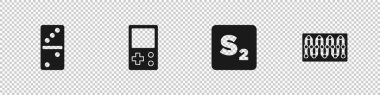 Domino, Tetris, Bingo ve Masa oyunu simgesini ayarla. Vektör.