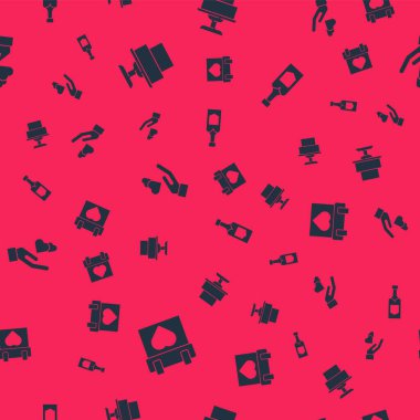 Takvimi, düğün pastasını, kalp elini ve şampanya şişesini kusursuz bir şekilde ayarla. Vektör.