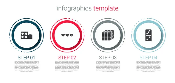 장난감 게임을 루빅큐브 도미노를 합니다 비즈니스 그래픽 템플릿 Vector — 스톡 벡터