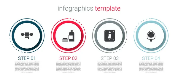 Vécépapír Tekercs Sampon Női Piszoár Üzleti Infografikai Sablon Vektor — Stock Vector