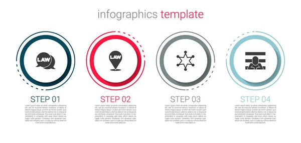 Establecer Ley Ley Ubicación Hexagram Sheriff Prisionero Plantilla Infografía Empresarial — Archivo Imágenes Vectoriales