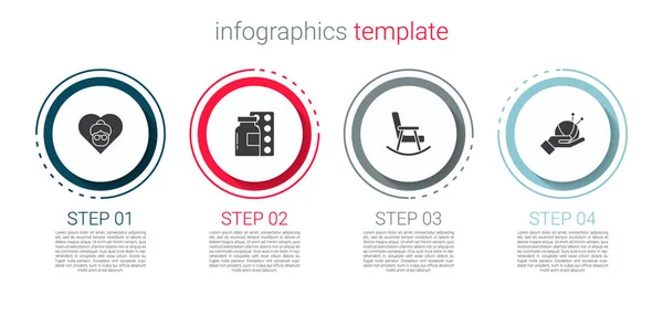 Set Grand Mère Pilules Blister Chaise Bascule Boule Fil Avec — Image vectorielle