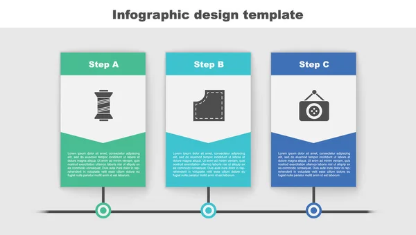 Állítsa Varrócérna Minta Szabó Bolt Üzleti Infografikai Sablon Vektor — Stock Vector