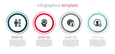 Kullanıcı takım elbise, kafa avcılığı, Globe ve insanlar ayarlayın ve hesap ekranı oluşturun. Ticari bilgi şablonu. Vektör.