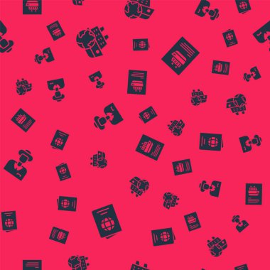 Pasaportu ayarlayın, seyir gemisi, turist ve kusursuz bir düzende. Vektör.