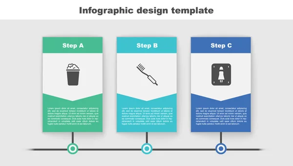 Emmer Met Zeep Tandenborstel Vrouwelijk Toilet Bedrijfsinfographic Sjabloon Vector — Stockvector