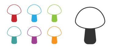 Siyah mantar simgesi beyaz arkaplanda izole edildi. Simgeleri renklendirin. Vektör.