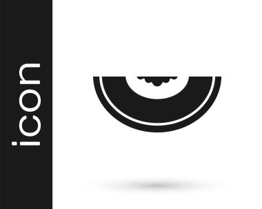 Beyaz arka planda izole edilmiş siyah kavun meyve ikonu. Vektör.