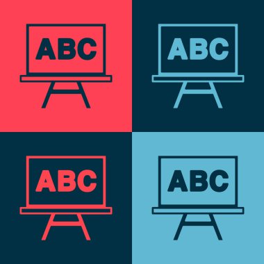 Pop Art Chalkboard simgesi renk arkaplanında izole edildi. Okul karatahtası. Vektör.