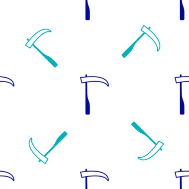 Mavi Tırpan simgesi beyaz arkaplandaki kusursuz deseni izole etti. Mutlu Cadılar Bayramı Partisi. Vektör.