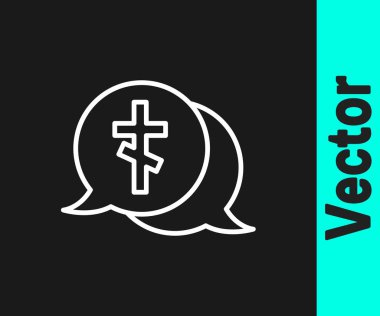 Siyah zemin üzerinde çapraz simge olan beyaz çizgi Grave. Vektör.