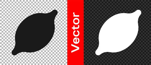 Schwarzes Zitronensymbol Isoliert Auf Transparentem Hintergrund Vektor — Stockvektor