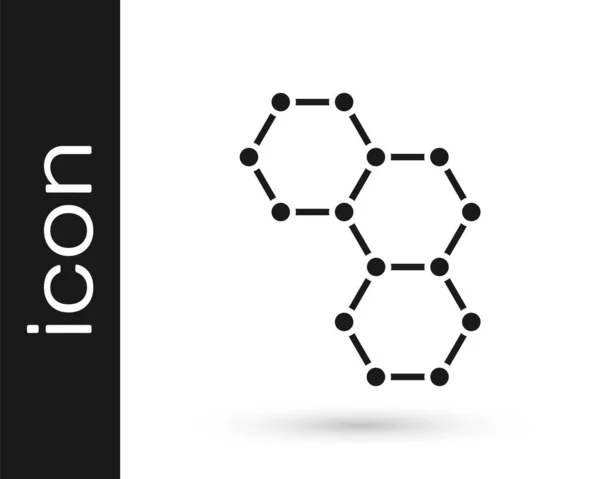 Černá Chemický Vzorec Ikona Izolované Bílém Pozadí Abstraktní Hexagon Pro — Stockový vektor