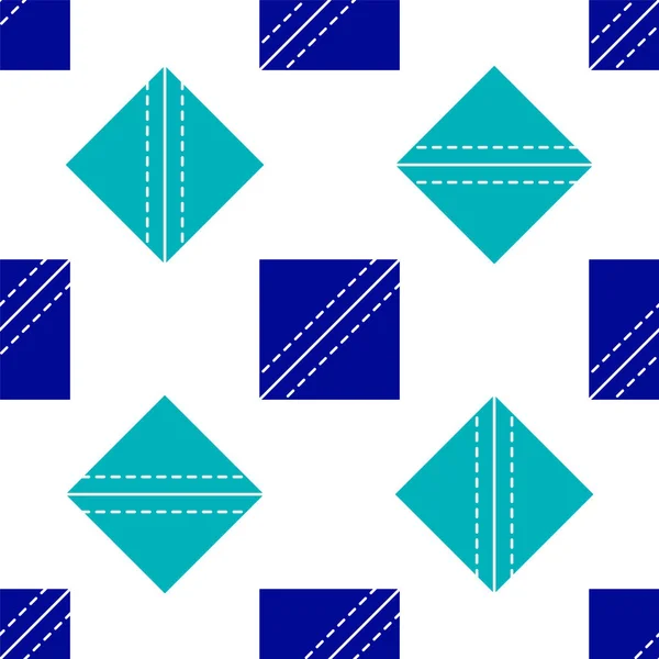 Modré Textilie Role Ikona Izolované Bezešvé Vzor Bílém Pozadí Roll — Stockový vektor