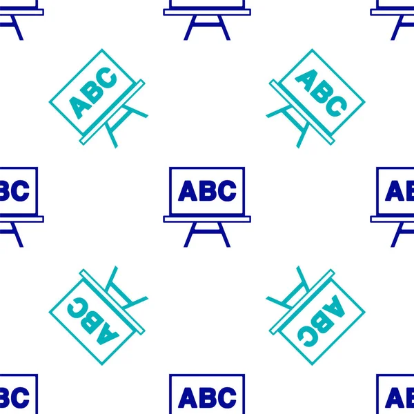 Niebieska Ikona Tablicy Odizolowany Bezszwowy Wzór Białym Tle Szkolny Znak — Wektor stockowy