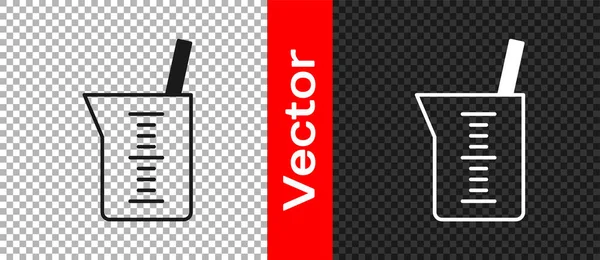 Черная Лабораторная Стеклянная Посуда Стакан Значок Изолированы Прозрачном Фоне Вектор — стоковый вектор