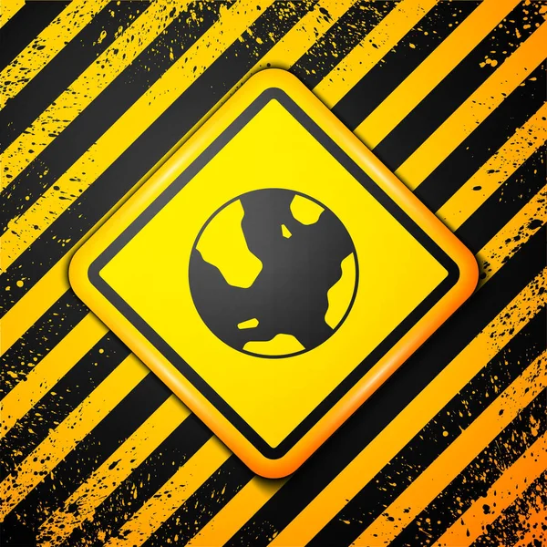 Ikona Kuli Ziemskiej Żółtym Tle Znak Świata Lub Ziemi Globalny — Wektor stockowy