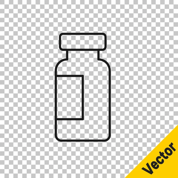 Black Line Test Tube Flask Chemical Laboratory Test Icon Isolated — Stock Vector