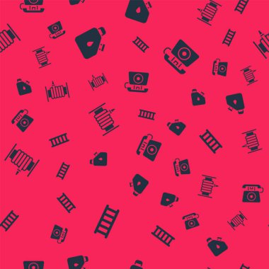 Yangın çıkışını ayarlayın, tüp yakıt, hortum makarası ve telefon hatsız bir şekilde 911 'i arayın. Vektör.