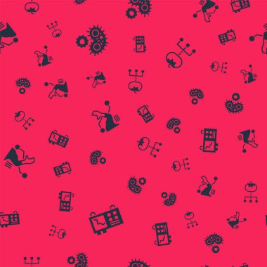 Spektrometreyi, virüsü, protez eli ve genetik olarak değiştirilmiş gıdayı kusursuz kalıba getir. Vektör.