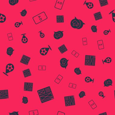 Tarayıcı penceresini, Reklamcılığı, Harita işaretçisini yıldız ve Müşteri ürün puanını pürüzsüz desen üzerine ayarla. Vektör.