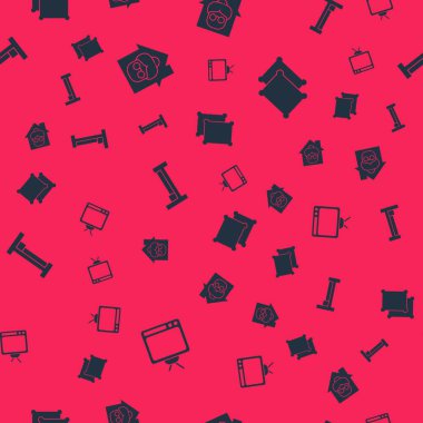 Retro TV, huzurevi, Yatak ve Yastık 'ı kusursuz bir şekilde ayarla. Vektör.